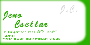 jeno csellar business card